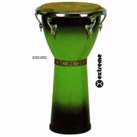 Djembe EXTREME DJEMBE 12 1/2" NEGRO Y VERDE ARO PRO CROMADO EXDJ002 - Envío Gratuito