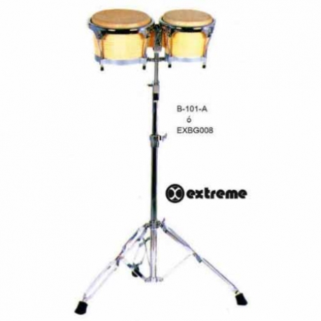 Bongo EXTREME BONGO 7.5" Y 8.5" NATURAL ARO CROMADO C/ ATRIL  EXBG008 - Envío Gratuito