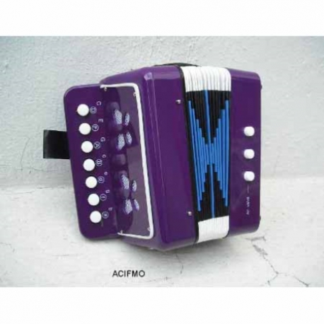 ACORDEON FARINELLI ACORDEON INFANTIL MORADO 7 BOTONES 2 BAJOS  ACIFMO - Envío Gratuito