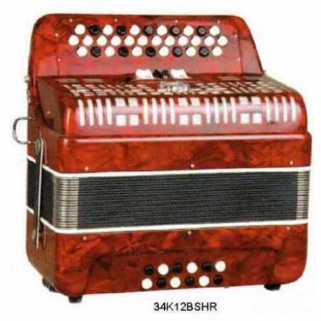 ACORDEON FARINELLI ACORDEON DIATONICO FA ROJO 34K12BS 3 REGS  34K12BSFAHR - Envío Gratuito