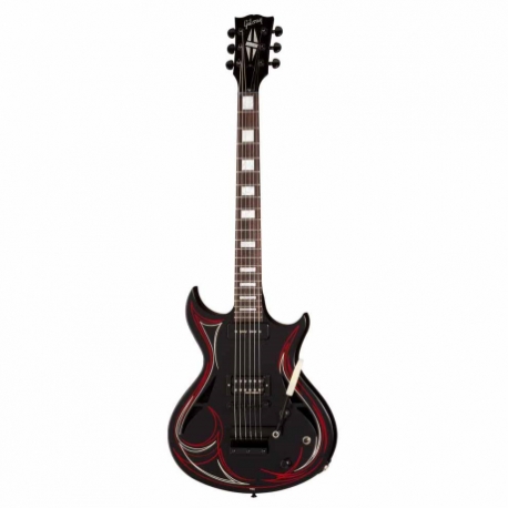 Guitarra Eléctrica GIBSON N-225 Ebony with Pinstripes Vintage Gloss with Black Trem  DN225E5BC1 - Envío Gratuito