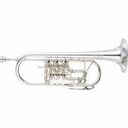 Trompeta YAMAHA Trompeta Custom válvulas rotativas en C, campana de latón dorado, plateada BYTR948FFMGS - Envío Gratuito