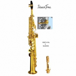 Saxofon SILVERTONE SAXOFON SOPRANO RECTO DOBLE TONO LAQUEADO  SLSX008 - Envío Gratuito
