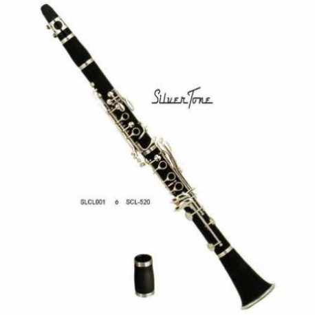 Clarinet SILVERTONE CLARINETE NEGRO BAQUELITA 520 SISTEMA BOEHM 17 LL  SLCL001 - Envío Gratuito